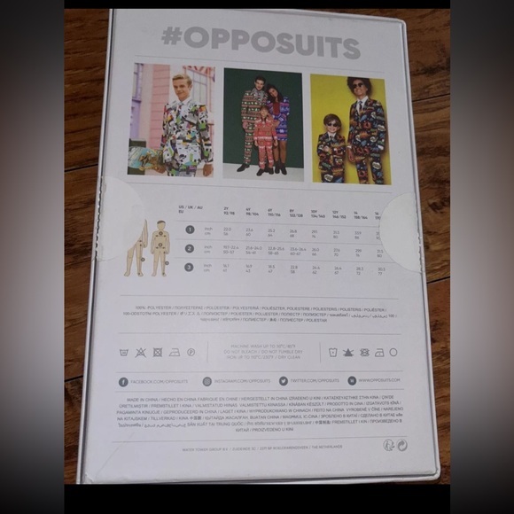 OPPOSUITS Boys Navy Royal Solid Suit Jacket pants tie Size 8 - Picture 5 of 5